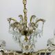 Palme & Walter chandelier, crystal and brass pendants, 1970s
