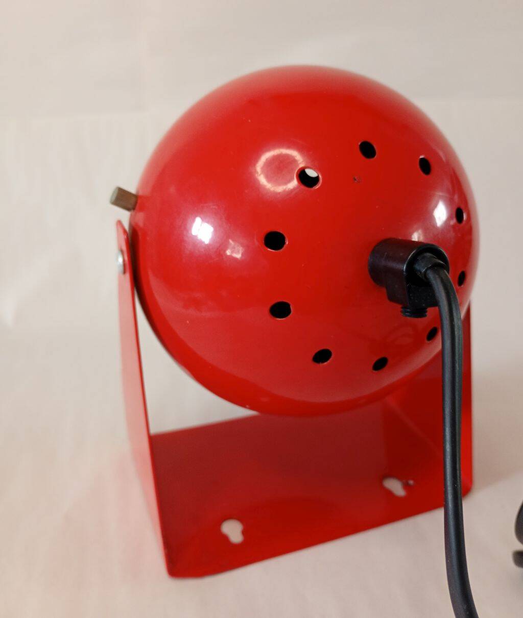 Vintage Red Eyeball Desk Lamp by Veneta Lumi – 1970s/1980s Space Age