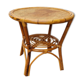 Vintage rotin low table