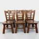 Set of 6 vintage brutalist oak chairs from the 1950s.