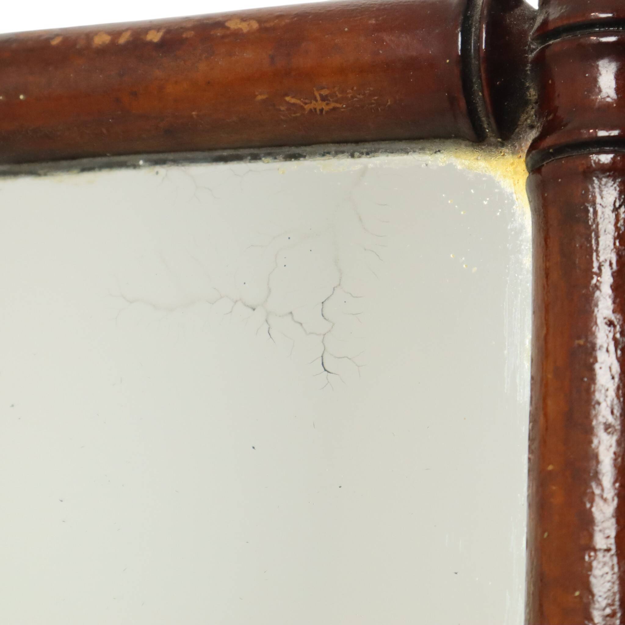 Antique Wooden Faux Bamboo Chinoiserie Mirror 63x52cm
