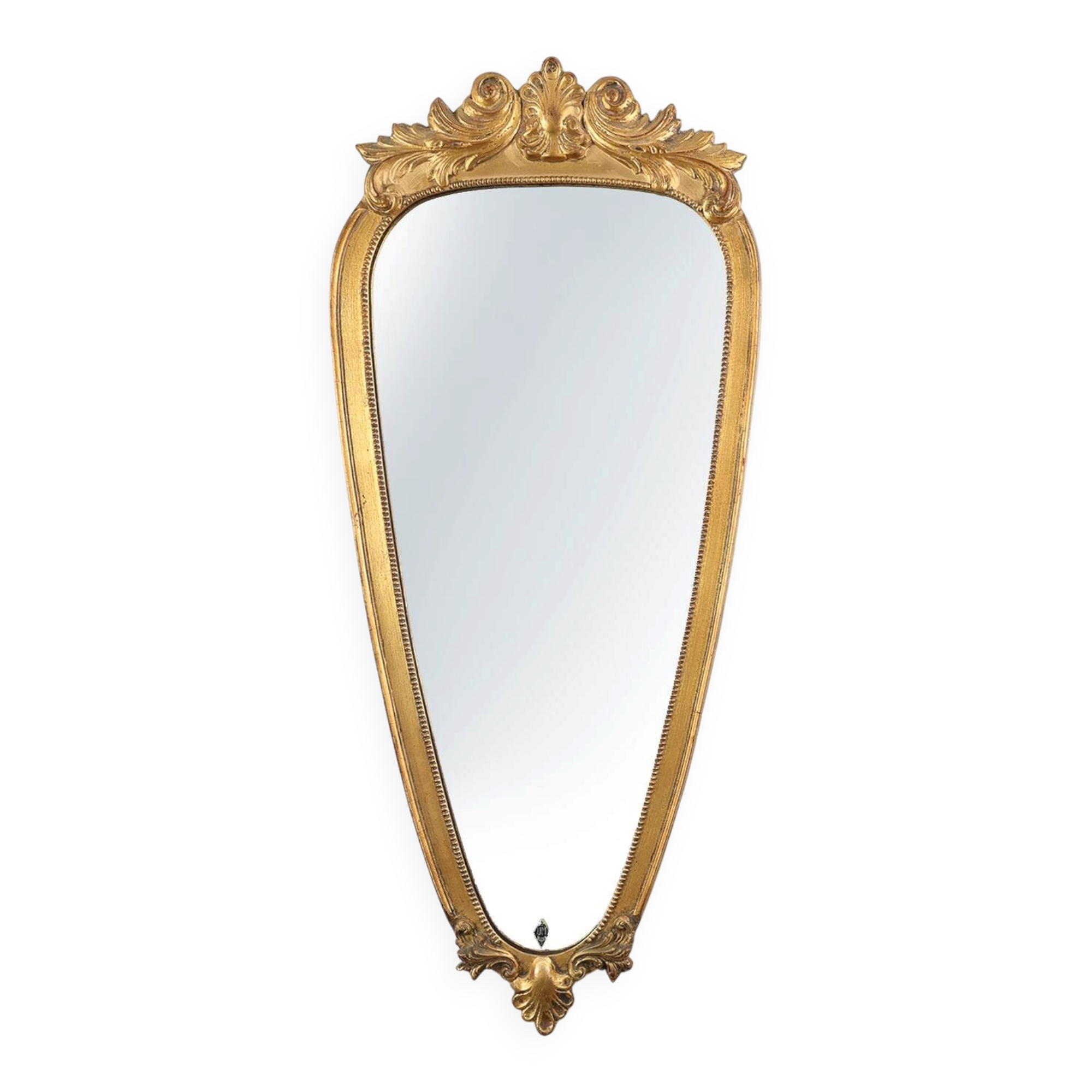 20th Century Louis XV style mirror “VM Belgium” in gilt wood