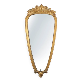 20th Century Louis XV style mirror “VM Belgium” in gilt wood