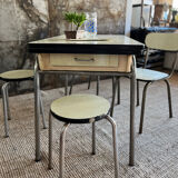 Formica and chrome extension table 2 stools 2 chairs