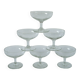 set of 6 engraved crystal champagne glasses 1950 8 X 9.5 cm