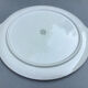 Large sky blue pie dish with gold edging