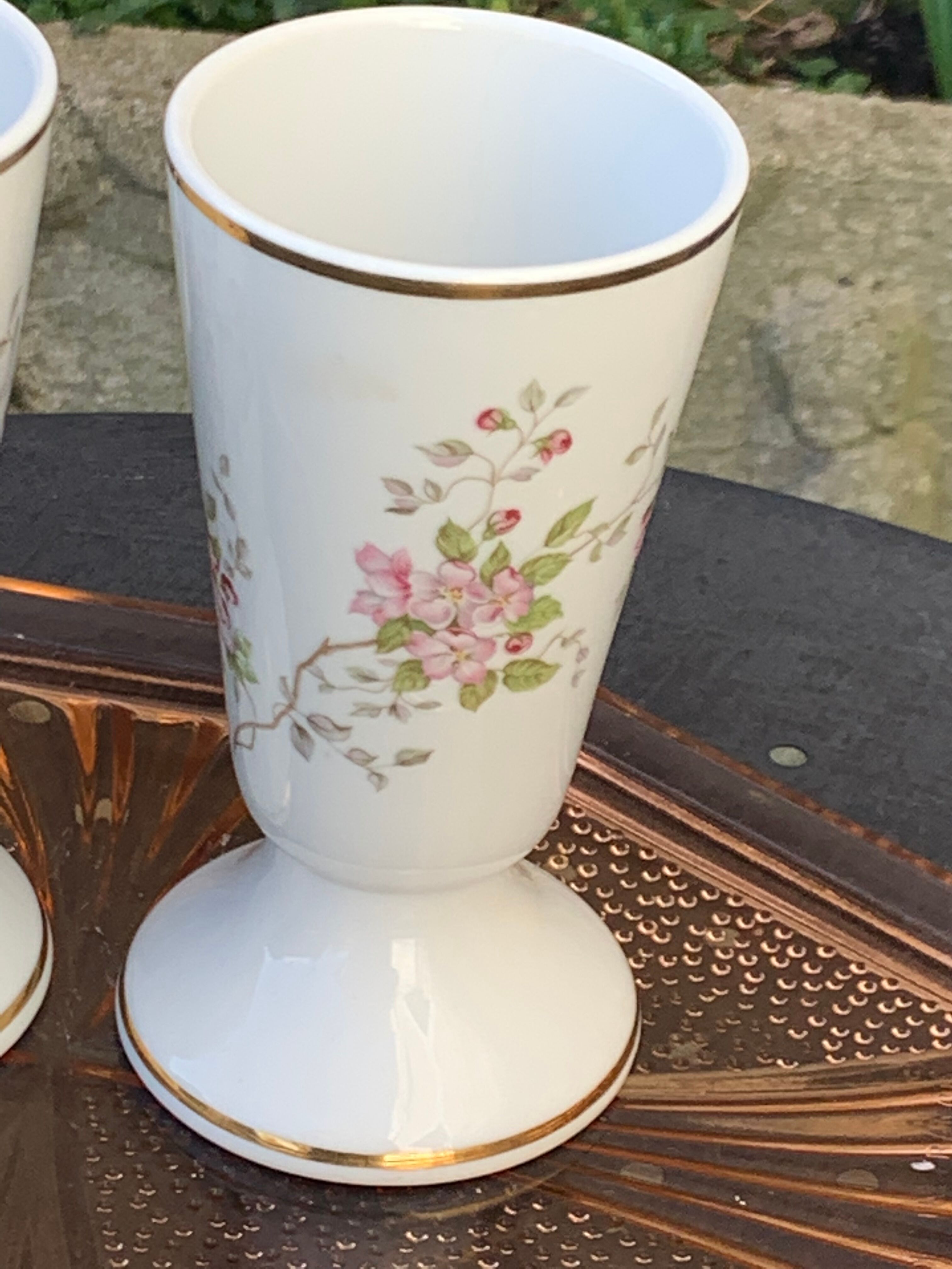 5 mazagrans porcelain vintage rosehip pattern