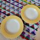 Set of 2 hollow plates opaque porcelain