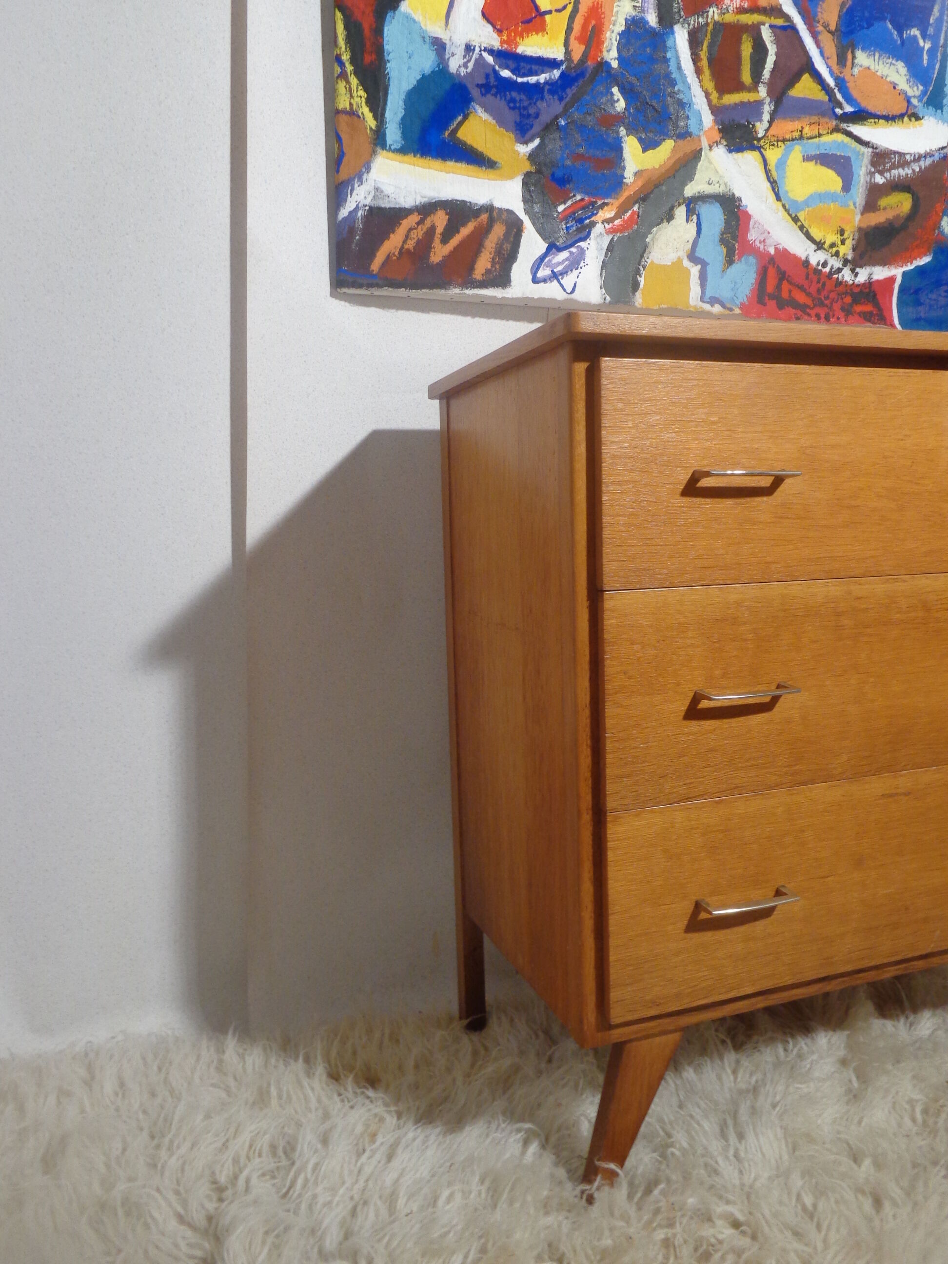 Commode vintage scandinave pieds compas année 60