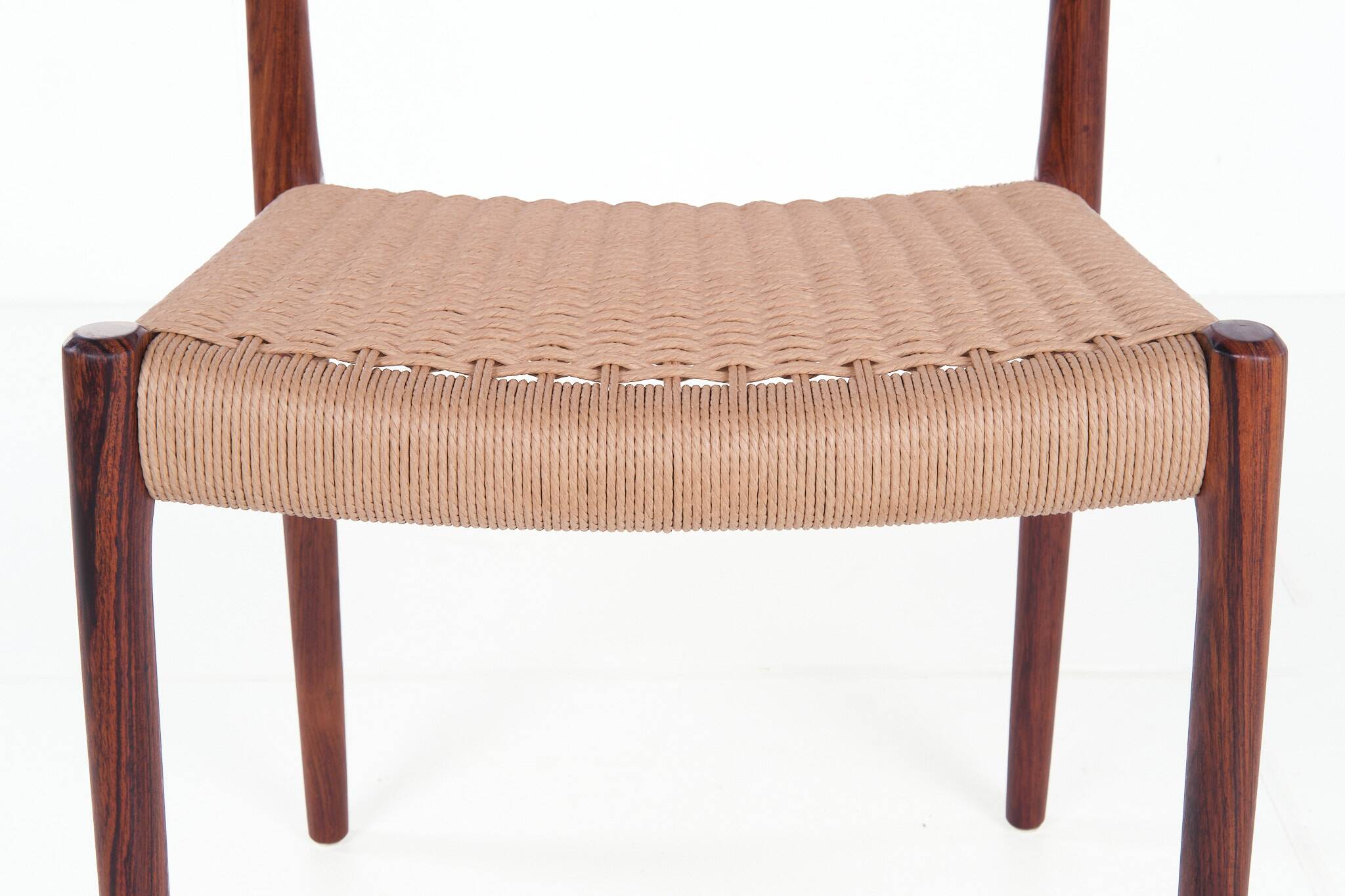 Six chairs by Niels O. Moller, rosewood, model 77, with certificate