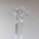 Grand porte-bougie vintage en verre de Murano avec tête de fleur - Verre transparent strié, Italie des années 1930