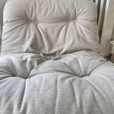 Modular sofa with 3 armchairs and pouf