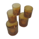 5 glasses of water blown glass bubbled amber amber