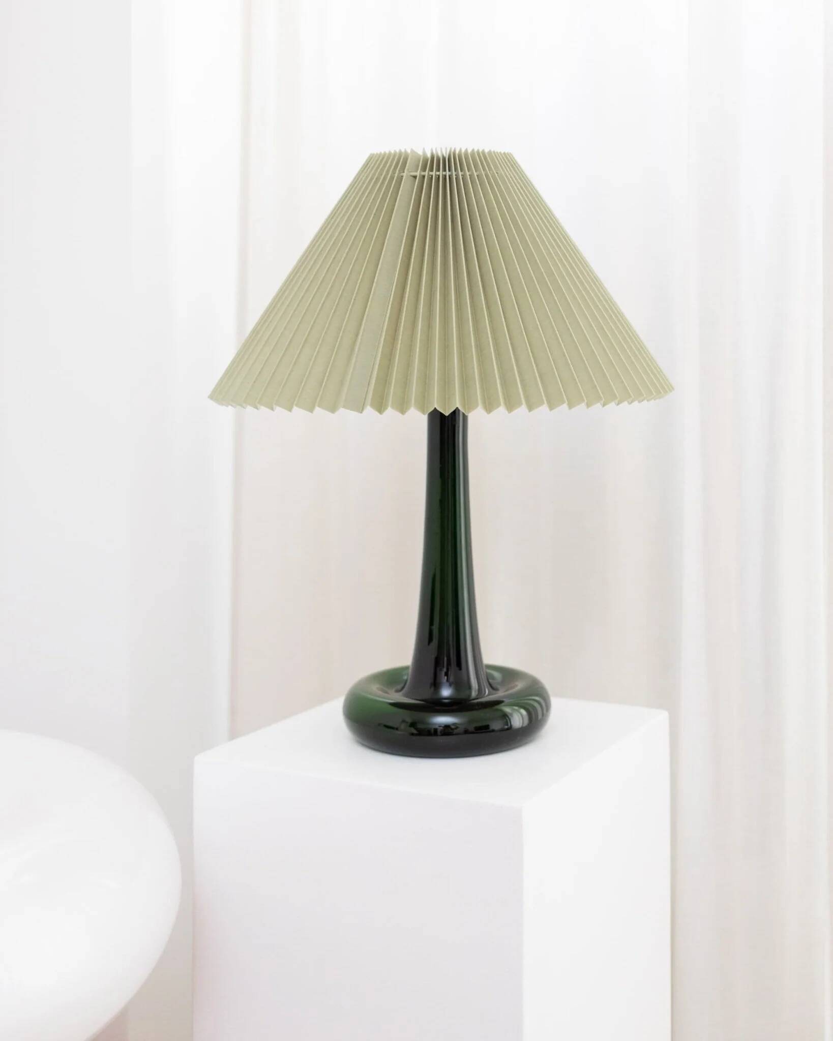 Emerald Green Glass Table Lamp Fleur by Michael Bang for Holmegaard, Danish Mid-Century 1960s
