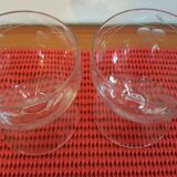 2 glasses blown and carved