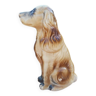 Sculpture chien en plâtre vernis