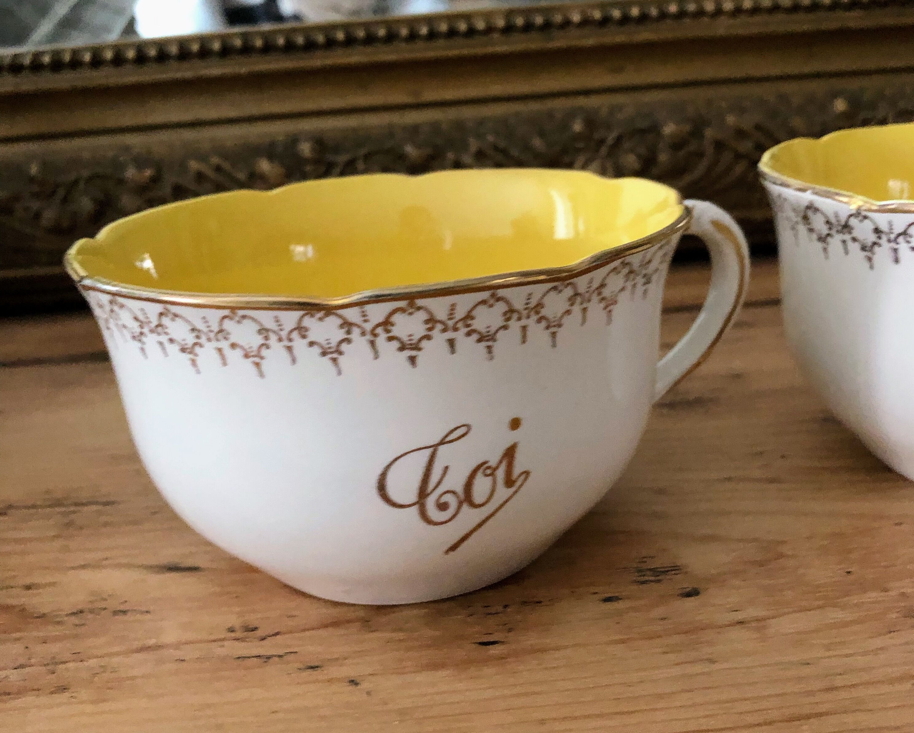 2 large Sarreguemines cups