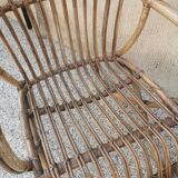 Pair of vintage rattan egg armchairs from the 60s