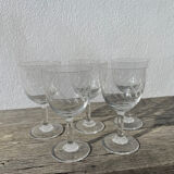 5 cut crystal stemmed glasses