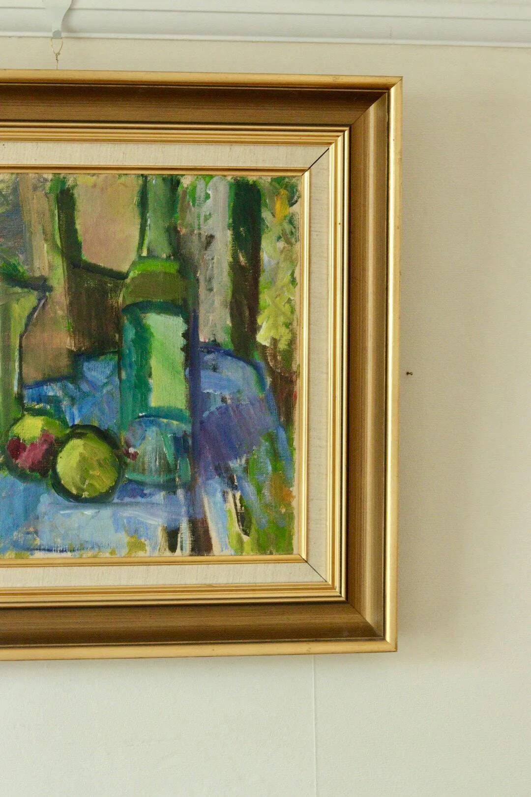 Nature morte originale sur toile du milieu du siècle – Wilgot Olsson