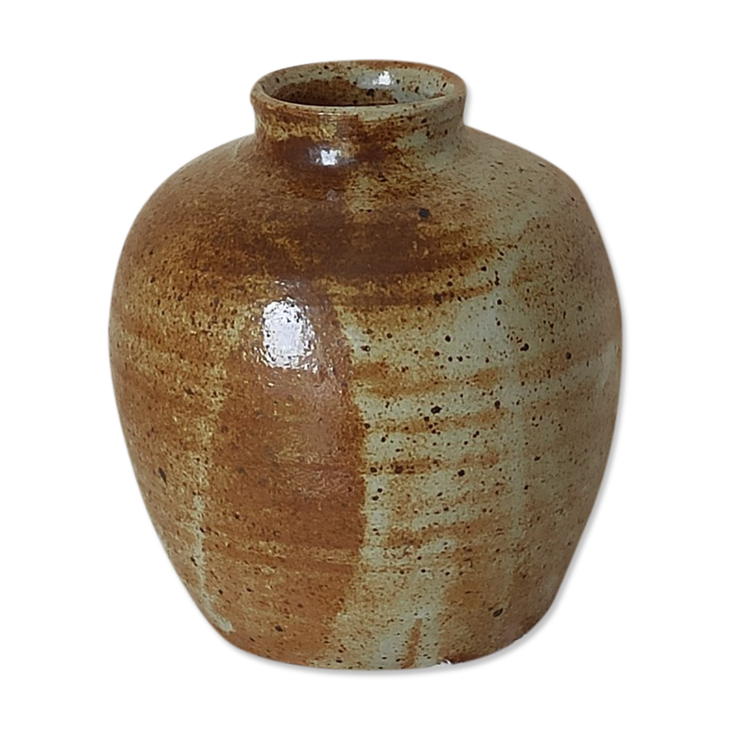 Vase en grès brun