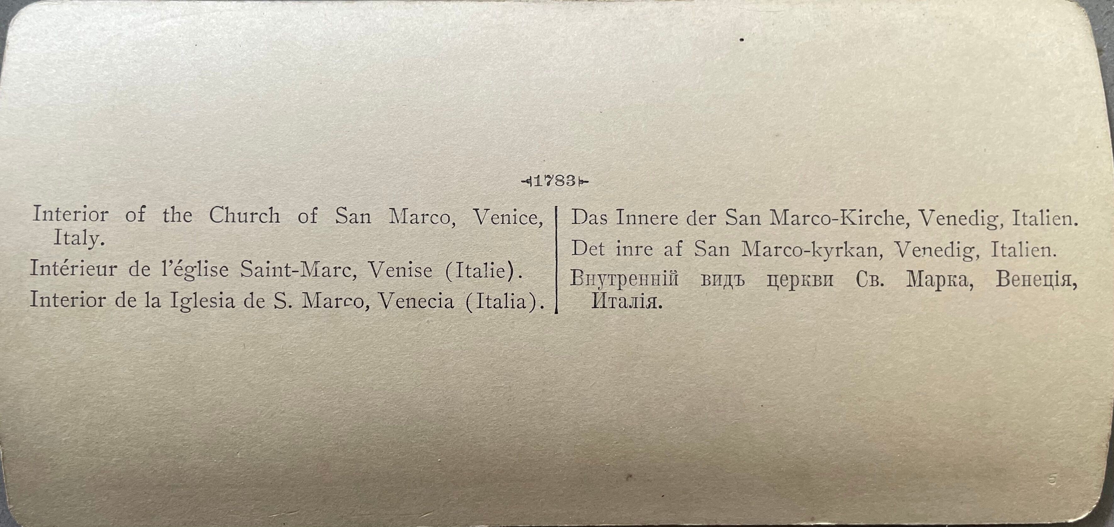 Old photography stereo, stereograph, luxury albumine 1903 St. Mark's, Venice