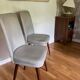 Pair of vintage mahogany and skai chairs
