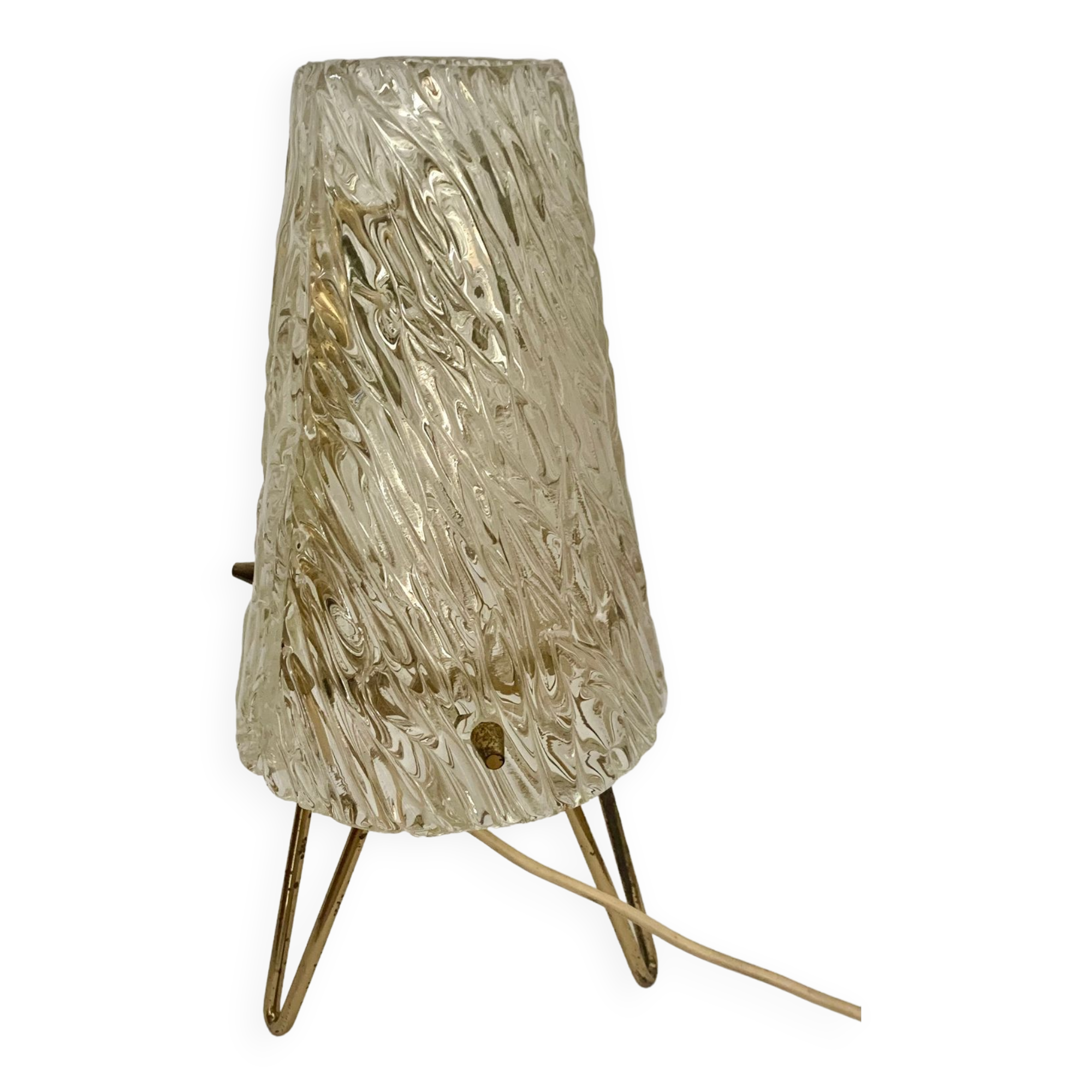 Ice Glass Table Lamp by J.T. Kalmar, Austria