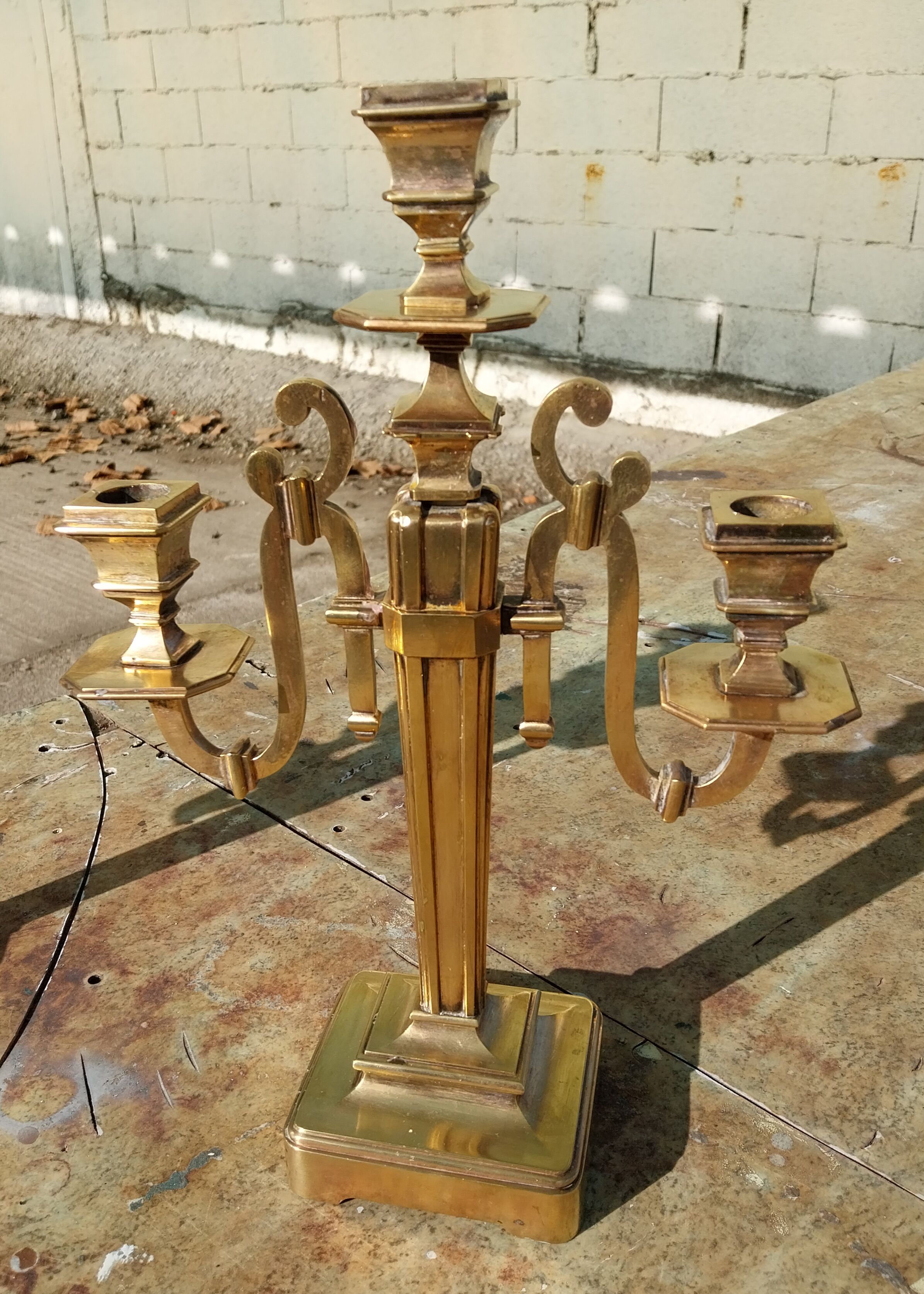 Art deco bronze candelabras