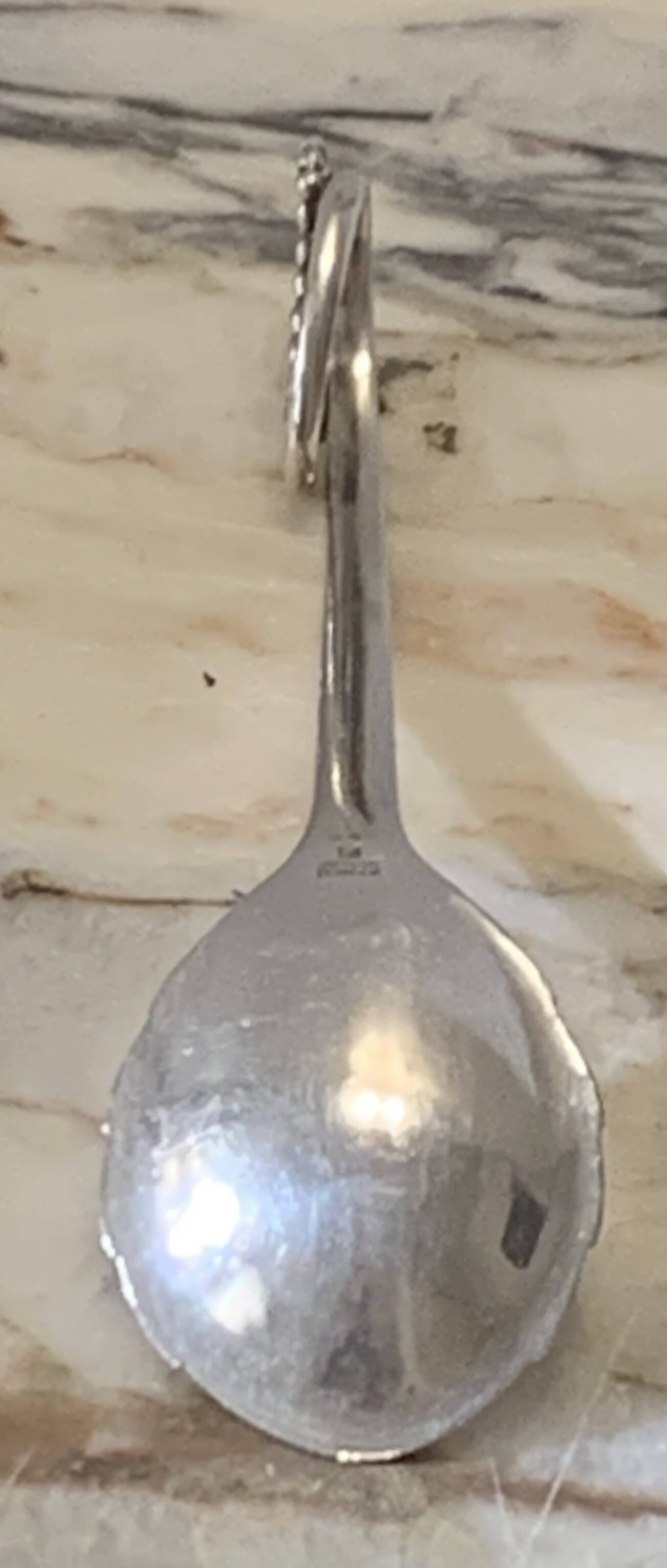 Small solid silver spoon, art-deco, georg jensen, 1930s/40s, denmark