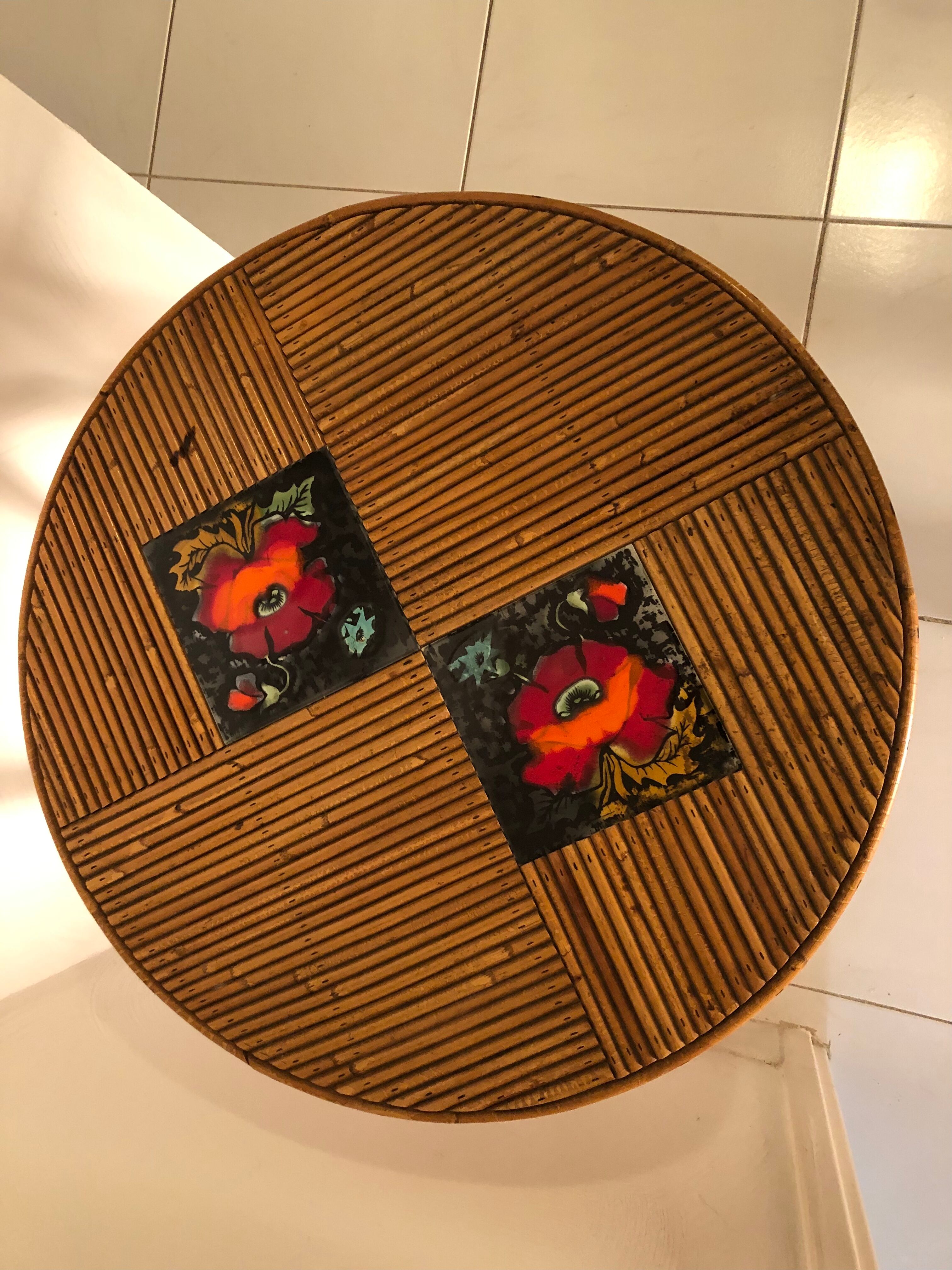 Table basse bambou et céramique