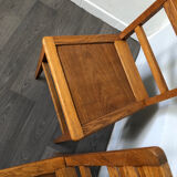 Set of 3 oak chairs from the 50s reconstruction period