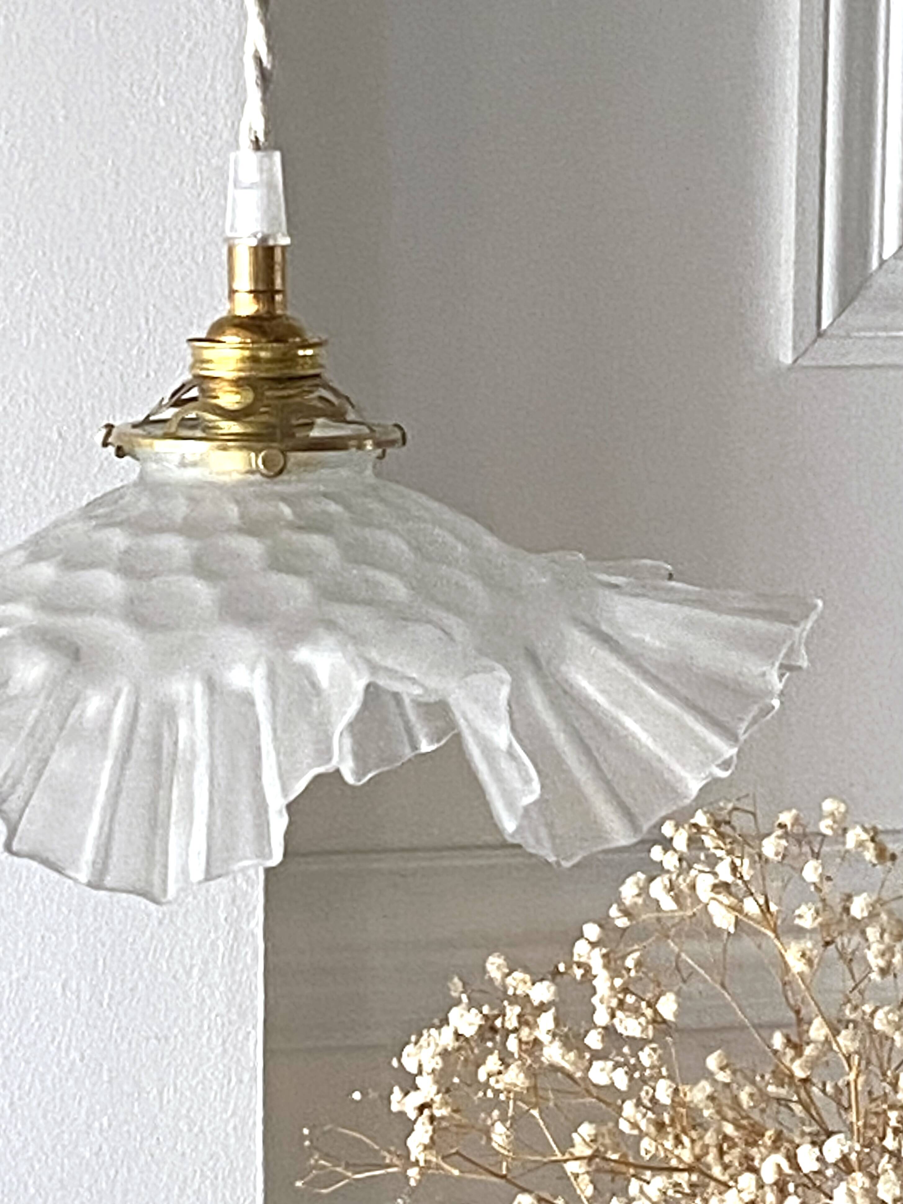 Antique pleated pendant light