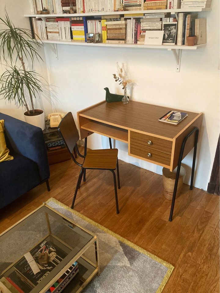 Bureau années 60 Sogemap SF340 et sa chaise