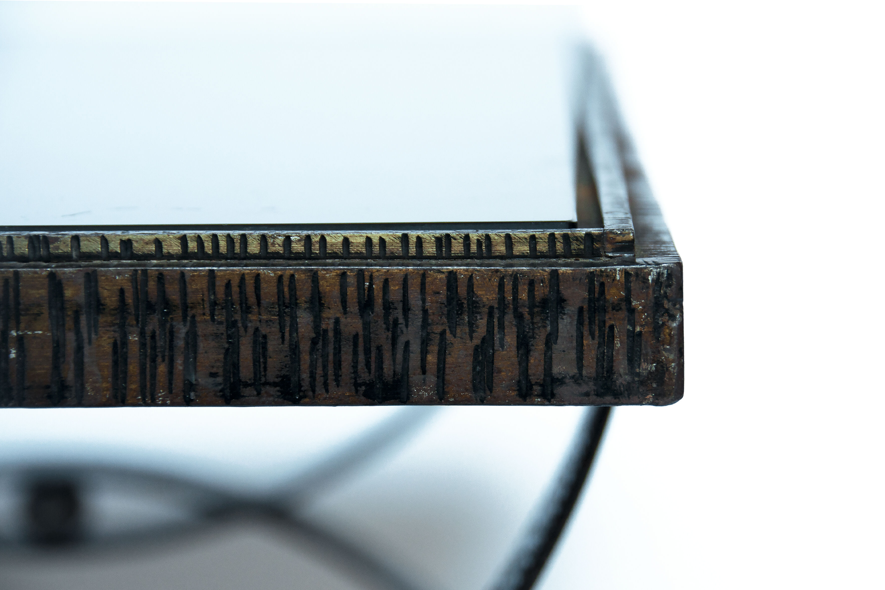 Table d’appoint en fer forgé vintage brutaliste par Raymond Subes