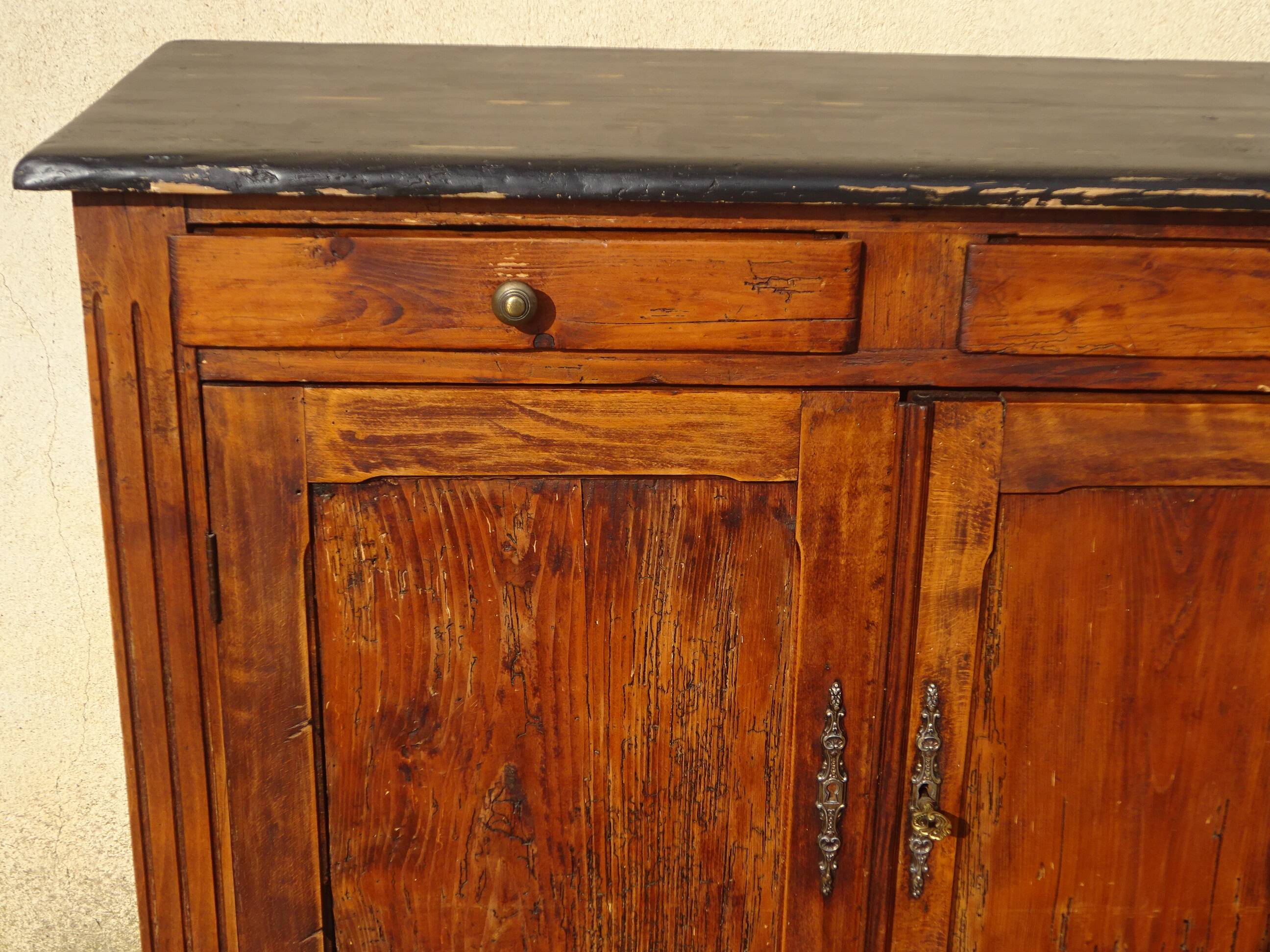 Old Parisian pine sideboard