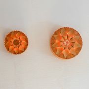 Handcrafted Swedish wooden wall sconces, set of 2