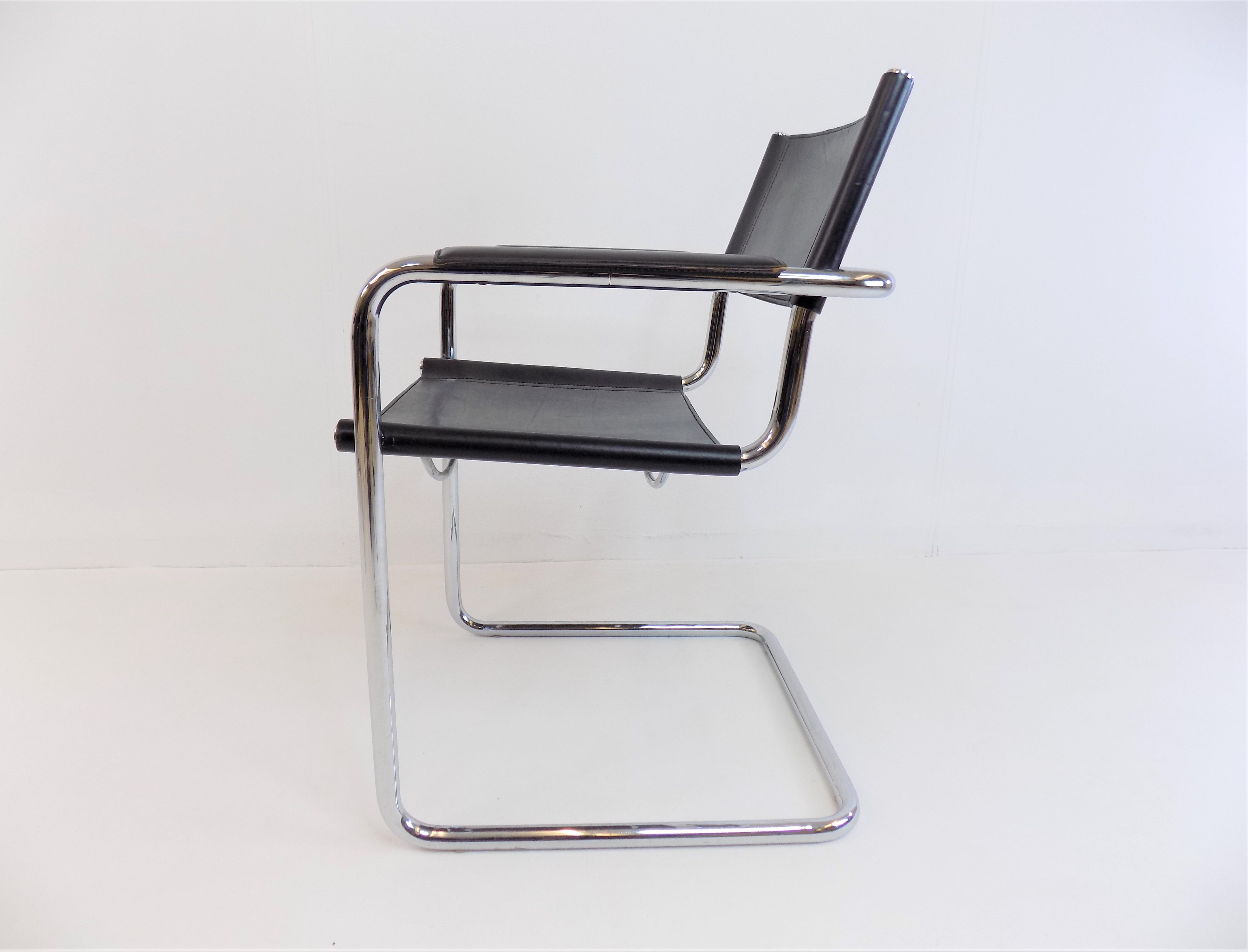 Matteo grassi mg5 set of 2 leather cantilever chairs