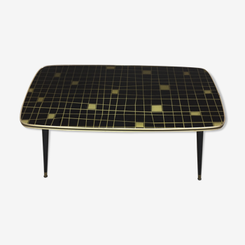 Black and gold "Rockabilly" coffee table from the 1960s