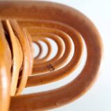 Table basse soleil en rotin vintage