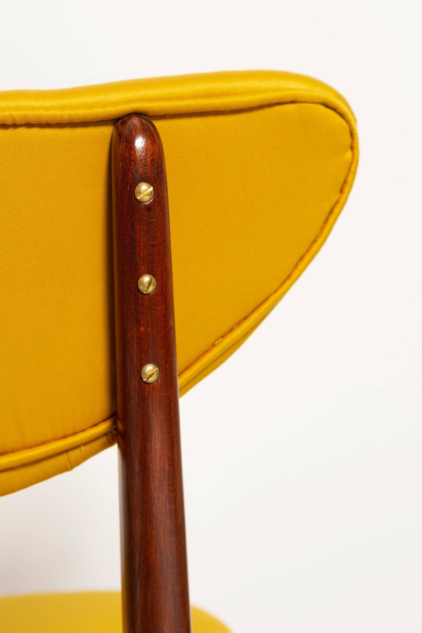 Midcentury Heart Chair in Yellow Satin Dedar Gildo Fabric, Europe, 1960s