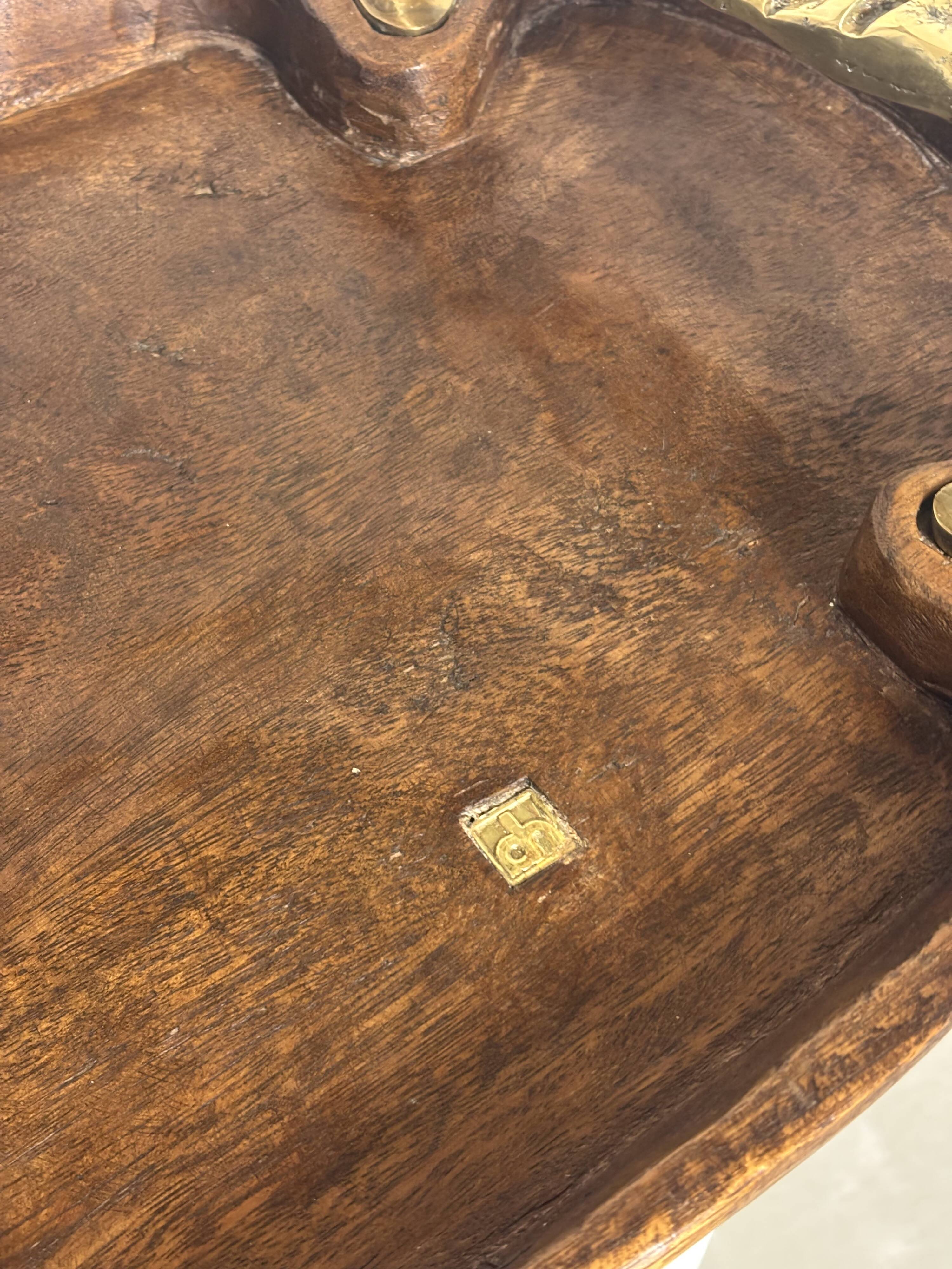 David Marshall wood and brass tray