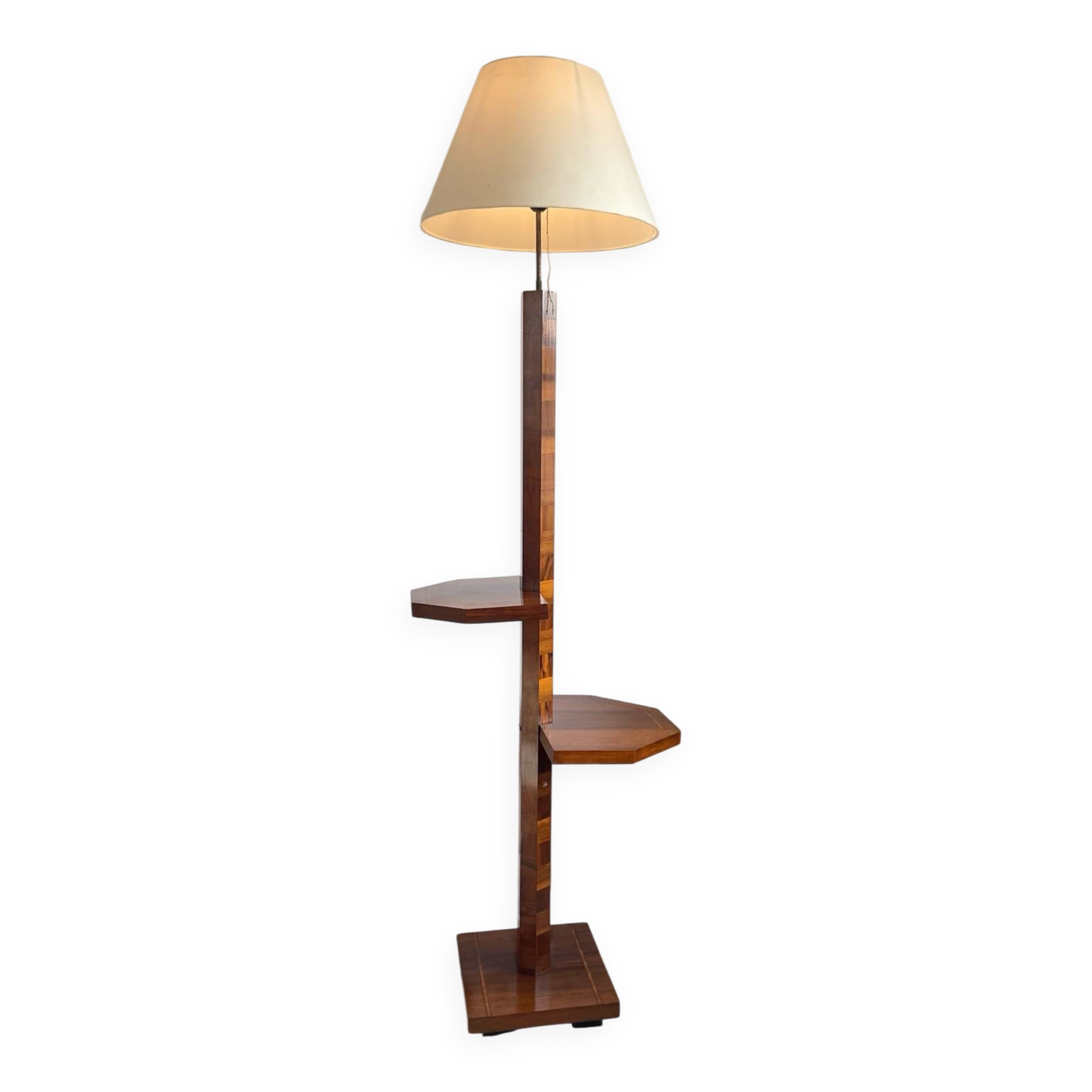 De Coene Art Deco floor lamp in marquetry