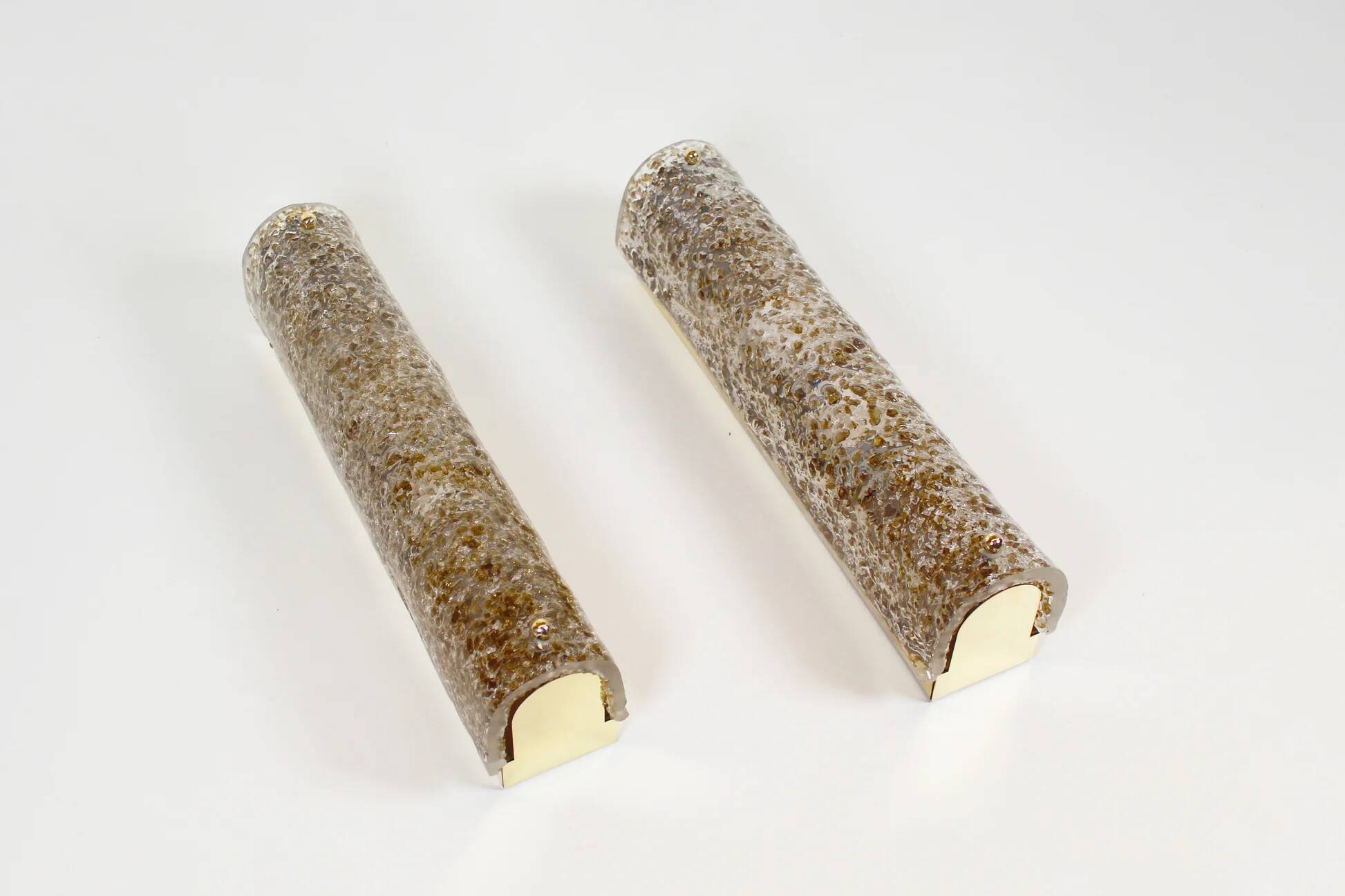 Pair of 1970s Murano glass wall lamps by Hillebrand