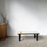 Ceramic Coffee Table Jean Jaffreux 1950s - Metal & Vintage Orange