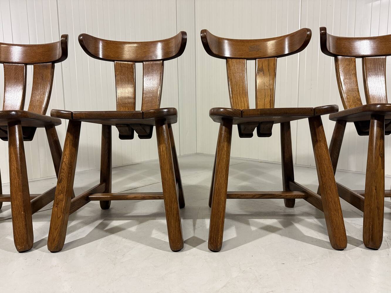 Brutalist oak dining chairs 1970’s