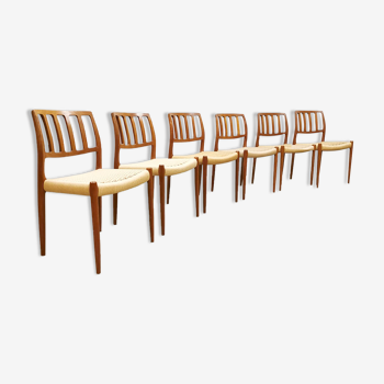 Danish design teak dining chairs Niels O. Møller Model 83