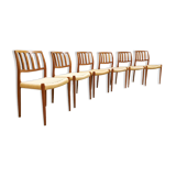 Danish design teak dining chairs Niels O. Møller Model 83