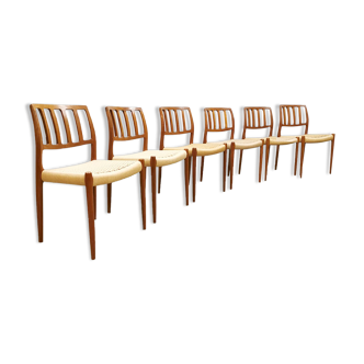 Danish design teak dining chairs Niels O. Møller Model 83