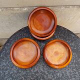 Set of 4 wooden bowls - cups